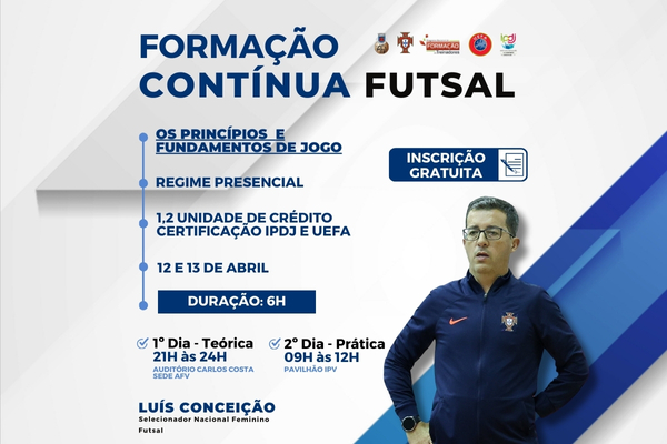Formação Contínua de Futsal com inscrições abertas